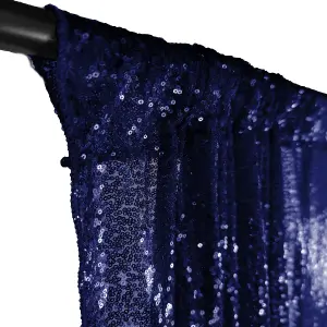 4ft x 7ft Sequin Backdrop Photography Background Shiny Fabric Glitter Curtain Backdrop, Royal Blue