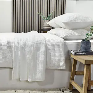 Fitted Bed Sheet Double Plain White 100% Cotton Soft Breathable Bedsheet