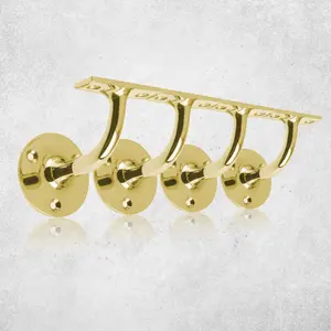 UAP Stair Handrails - Brackets - Set of 4 - Polished Brass