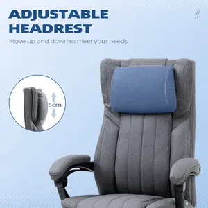 HOMCOM Executive Office Chair Reclining Office Chair with Headrest Dark Grey