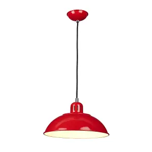 Elstead Franklin 1 Light Dome Ceiling Pendant Red, E27