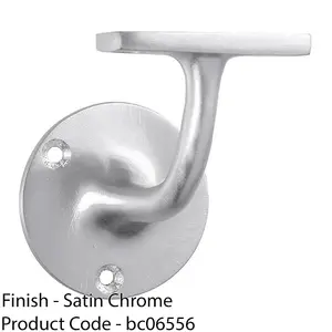 Lightweight Stair Handrail Bannister Bracket Arm - Satin Chrome 72mm Holder