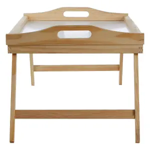 Interiors by Premier Practical White Top Bed Tray, Functional Design Wooden Breakfast Tray For Bedroom, Versatile Eating Tray