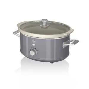 Swan Retro Grey 3.5 Litre Slow Cooker