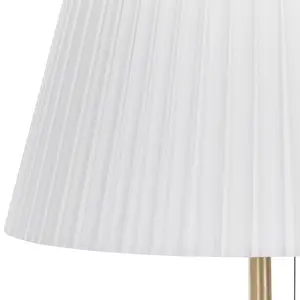 Metal Floor Lamp Brass and White TORYSA