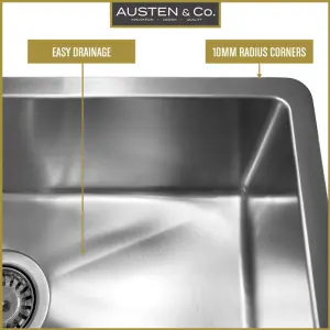 Austen & Co. Garda Double Bowl Reversible Inset Or Undermount Stainless Steel Kitchen Sink