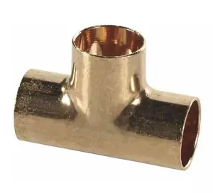 Straight Pipe Fitting Tee Copper Joint Solder 28x28x28mm Water Installation