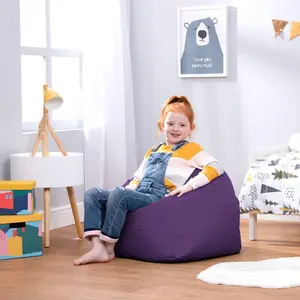 Veeva Kids Classic Bean Bag Chair Purple / 50cm H x 53cm W x 53cm D