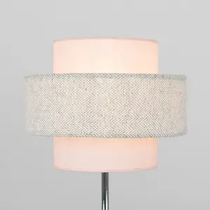 Bogaerts Metal Table Lamp Dusky Pink/Herringbone / Included