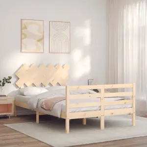 Berkfield Bed Frame with Headboard 120x200 cm Solid Wood