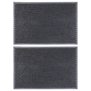 87 Heavy Duty Rubber Door Mat - 60cm x 40cm - Classic (Set of 2)