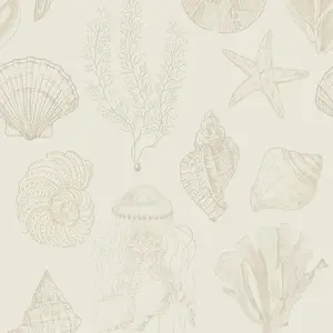 Summer Seashells Wallpaper In Neutrals