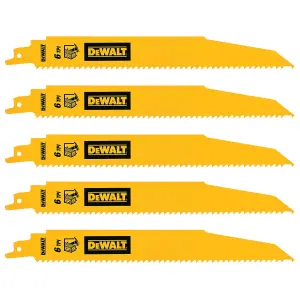 DeWalt DT90381 228mm BiM Demolition Reciprocating Sabre Saw Blades Wood 6TPI 5Pk