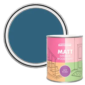 Rust-Oleum Cobalt Matt Interior Wood Paint  750ml