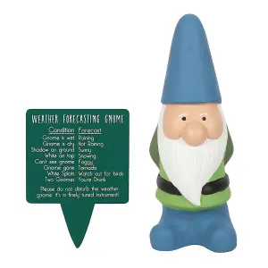 Something Different Weather Forecasting Terracotta Garden Gnome Green/Blue/White (One Size)