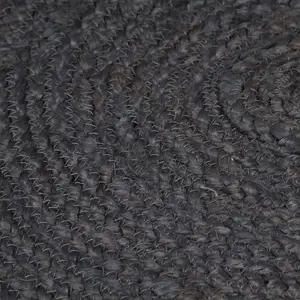 Handmade Rug Jute Round 180 cm Dark Grey