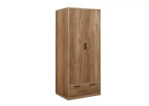 Birlea Stockwell 2 Door 1 Drawer Wardrobe Rustic Oak