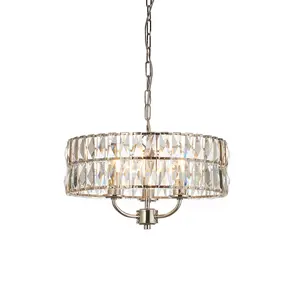 Luminosa Clifton 3 Light Multi Arm Lamp Ceiling Pendant Bright Nickel