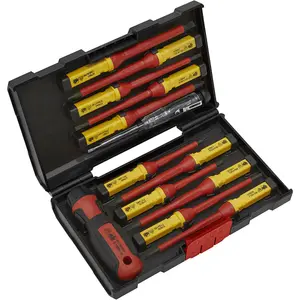 13 PACK Interchangeable VDE Screwdriver Set - 1000V Shock Proof Insulated Shaft