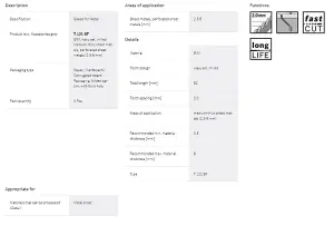 BOSCH T121BF Speed for Metal Jigsaw Blades (3/Pack) (To Fit: Bosch PST, GST, EasySaw & UniversalSaw Jigsaw Models)