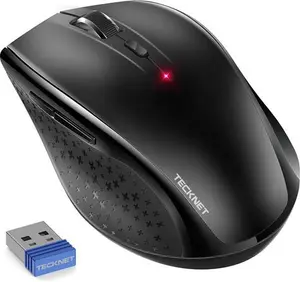 TECKNET Wireless Mouse, 2.4G Wireless Silent Mouse, 4800DPI Optical Computer Mouse With 6 Adjustable DPI, 30 Months Battery Life, Ergonomic Silent