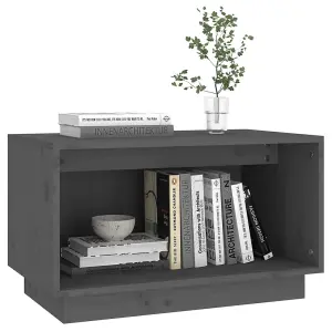 Berkfield TV Cabinet Grey 60x35x35 cm Solid Wood Pine