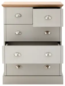 GFW Kendal 2 + 3 Drawer Chest Grey