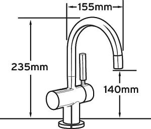 InSinkErator Chrome effect Filtered steaming, hot & cold water tap