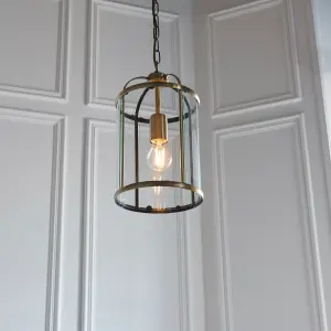 Anson Lighting Powell Antique Brass 1 light Ceiling Pendant