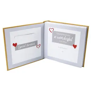 Lovely Golden 50th Wedding Anniversary Photo Album with Double Heart Decoration