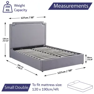 Ottoman Bed Frame Small Double Storage Bed 4ft with Hybrid Mattress