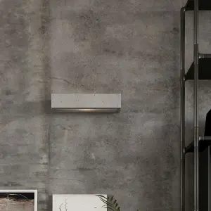 Vega Concrete & Glass Grey 1 Light Classic Wall Light