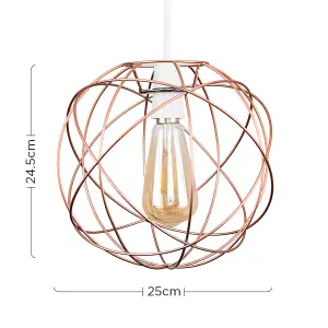 ValueLights Rutherford Retro Style Copper Metal Basket Cage Ceiling Pendant Light Shade