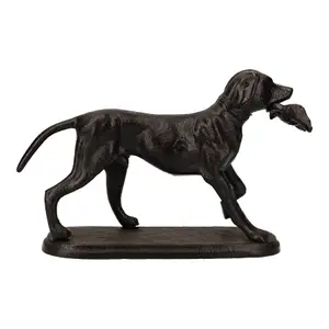 Golden Retrievor Labrador Dog Cast Iron Statue Figure Trophy Fireplace Ornament