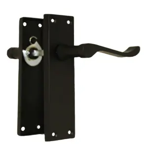 Door Handles Victorian Scroll Lever Latch - Matt Black Pack 150 x 40mm