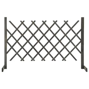 Berkfield Garden Trellis Fence Grey 120x90 cm Solid Firwood