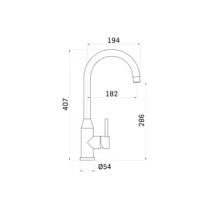 Franke Montreux Stainless steel effect Kitchen Side lever Tap