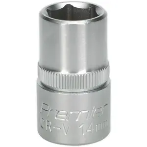 14mm Chrome Vanadium Steel Drive Socket - 1/2 Inch Square Drive Wrench Tool