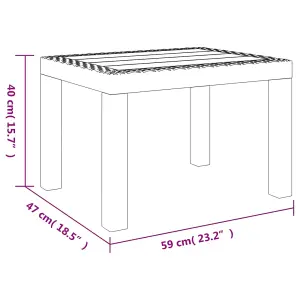 Berkfield Garden Table White 59x47x40 cm PP