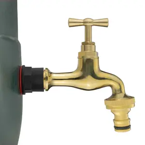 water butt/rain barrel adaptor +antique style brass tap(requires a 21mm hole)