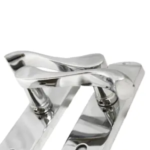 Cadenza Door Handles on Backplate Chrome Scroll Bathroom Lock Set