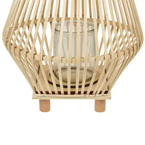 Beliani Rustic Lantern LEYTE Wood Light Wood