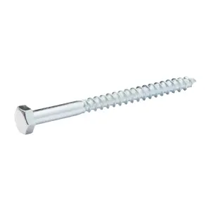 Diall Hex Zinc-plated Carbon steel Coach screw (Dia)8mm (L)100mm, Pack of 10