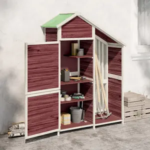 Berkfield Garden Tool Shed Mocha 120x53.5x170 cm Solid Wood Pine