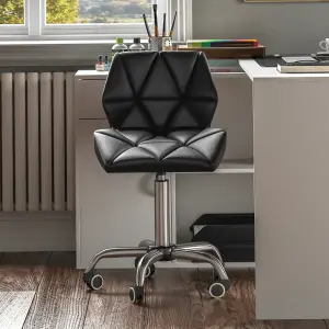 Vida Designs Geo Black Office Swivel Chair PU Faux Leather