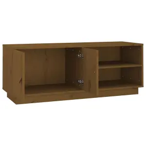 Berkfield TV Cabinet Honey Brown 105x34x40 cm Solid Wood Pine