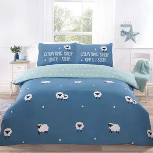 Tatro Microfibre 18TC Reversible Modern & Contemporary Duvet Cover Set Blue / Single - 1 Standard Pillowcase