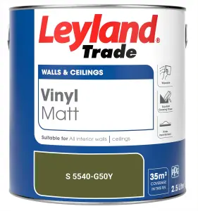 Leyland Trade Vinyl Matt Walls & Ceilings Emulsion Paint (S 5540-G50Y) 2.5L