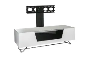 Chromium TV-Stand in white + bracket