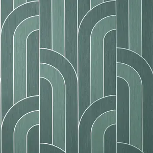 Cascade Arch Wallpaper Emerald / Silver Fine Decor FD42842